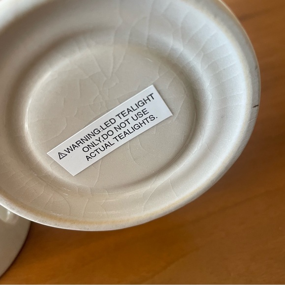 2 Piece Ceramic Tree LED Tea Light Holder Set Beige Threshold Studio Mcgee Xmas - Picture 8 of 11